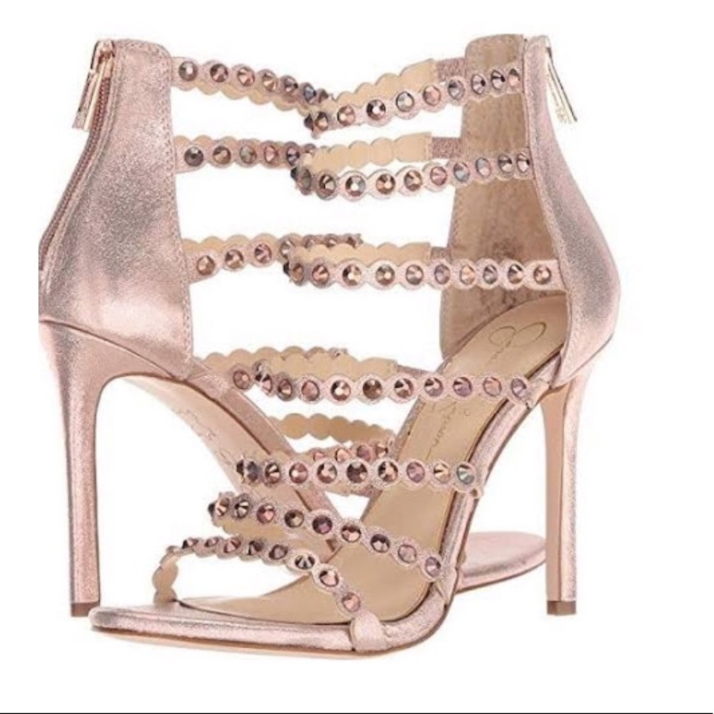 💲🔻NIB JESSICA SIMPSON Champagne Studded Heels